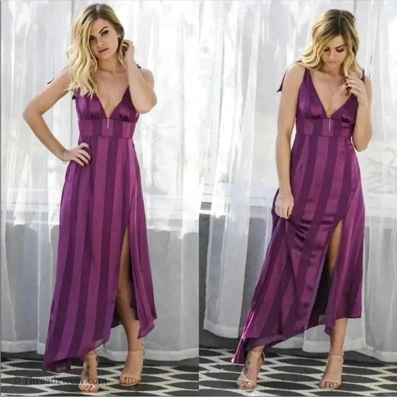 Mulberry Maxi Asymmetric Dress - Picture 2 of 10